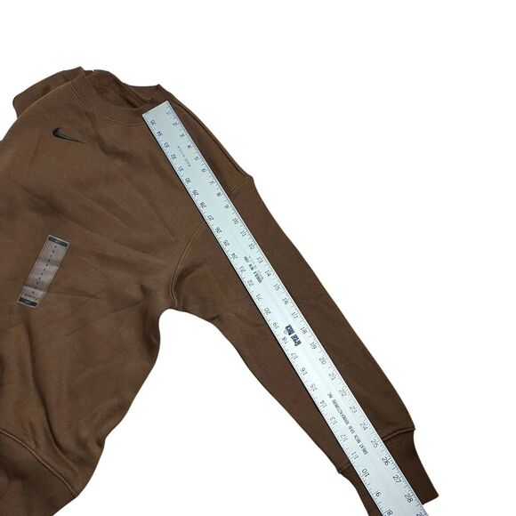 Nike Center Swoosh Chocolate Brown S Sweatshirt Relaxed Sporty Streetwear - Picture 7 of 8